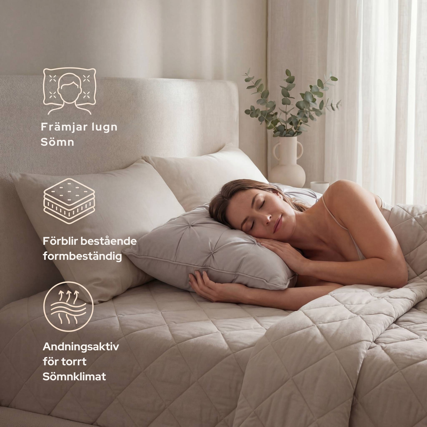 Drömmoln® Kudde – Hypoallergen Premiumkudde för Optimal Komfort