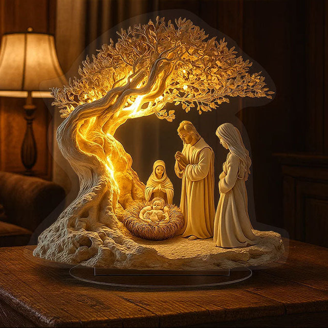 ✨ LjusFamilj™ | Heliga familjen | Platt akryldekoration med ljusreflekterande effekt 🌟 (1+1 GRATIS)