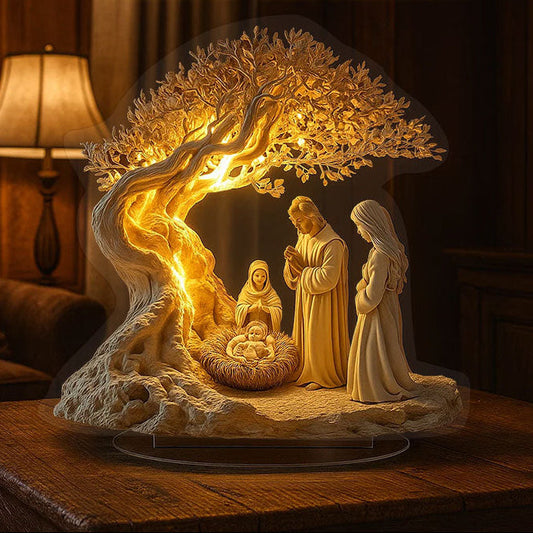 ✨ LjusFamilj™ | Heliga familjen | Platt akryldekoration med ljusreflekterande effekt 🌟 (1+1 GRATIS)