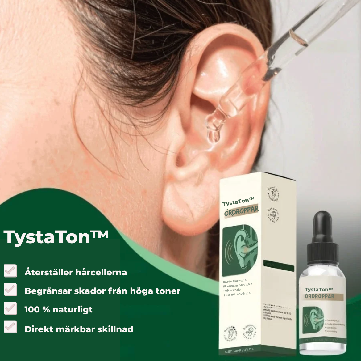 TystaTon™ Ördroppar | Behandlar din frustrerande tinnitus helt utan ljudterapi