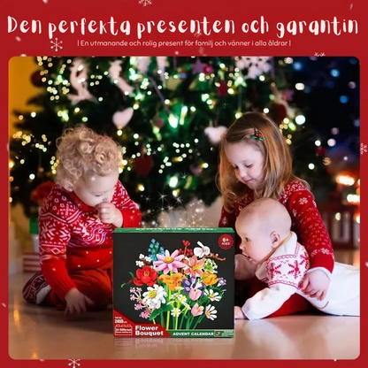 Julbukett Byggbox™ | Blombukett Adventskalender Byggklossar | Julräknare Blind Box