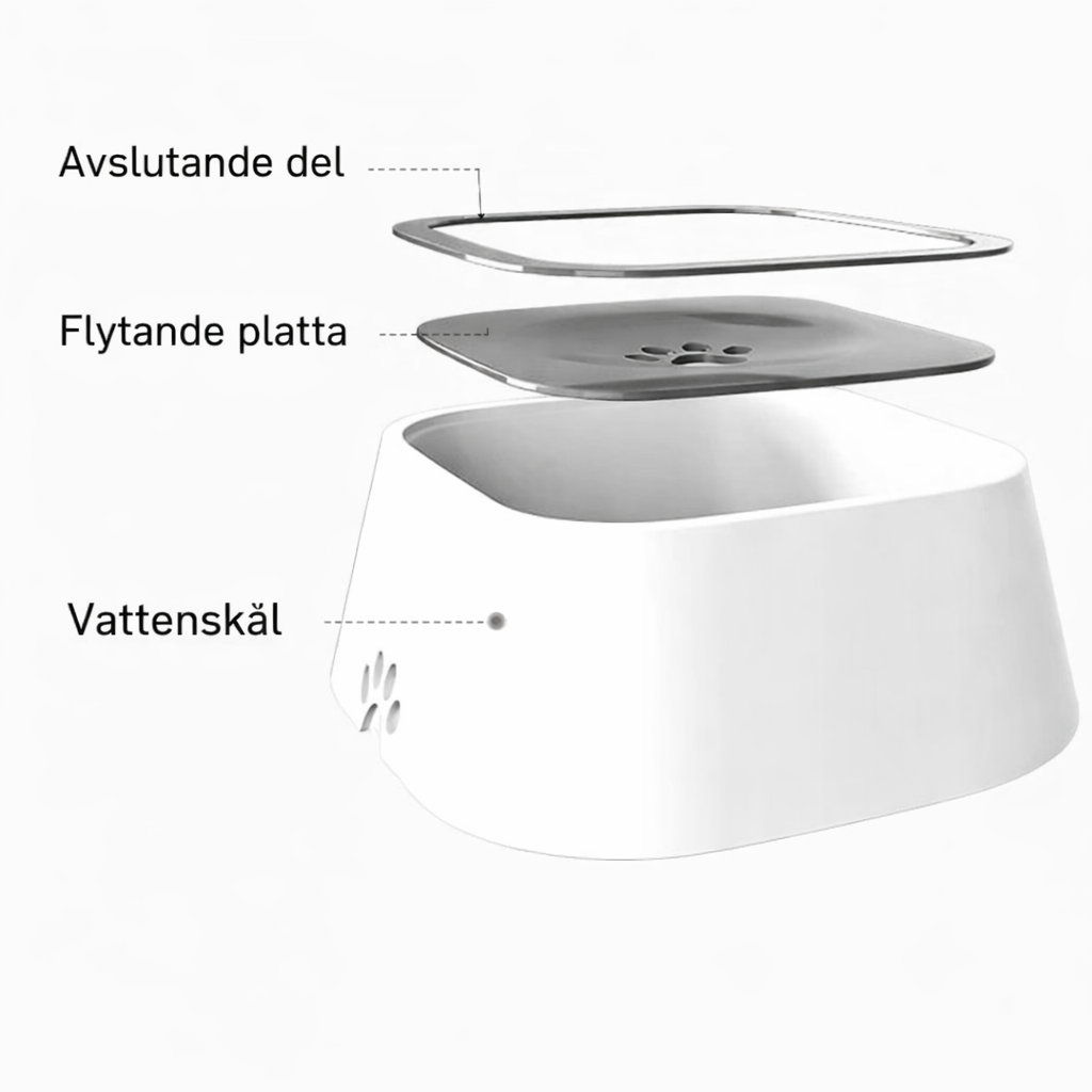 SlurpFri Pro™ — Smart vattenskål med spillskydd för husdjur
