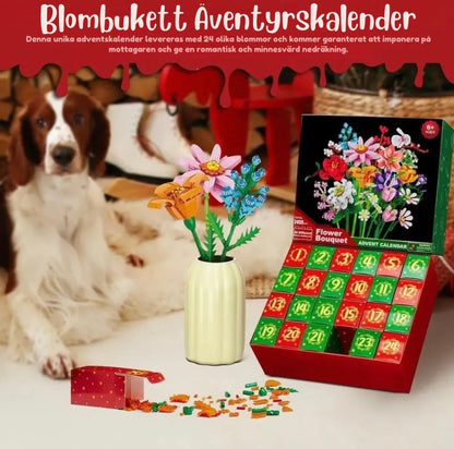 Julbukett Byggbox™ | Blombukett Adventskalender Byggklossar | Julräknare Blind Box