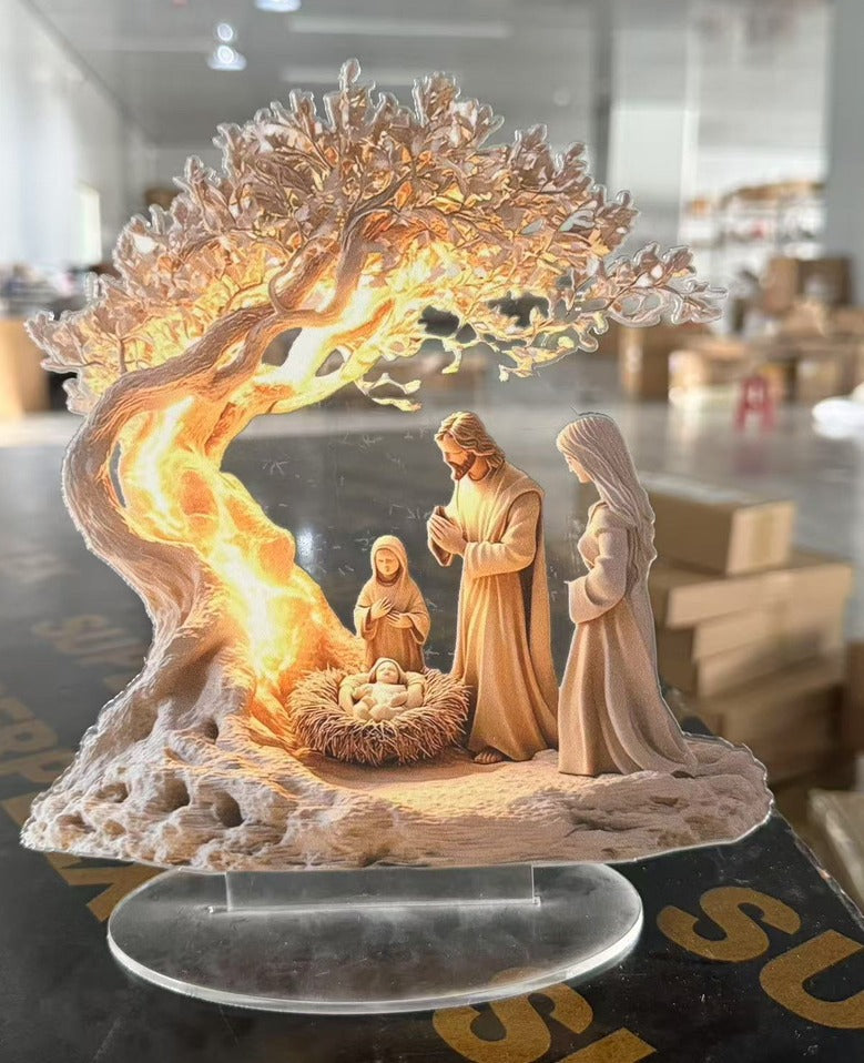 ✨ LjusFamilj™ | Heliga familjen | Platt akryldekoration med ljusreflekterande effekt 🌟 (1+1 GRATIS)