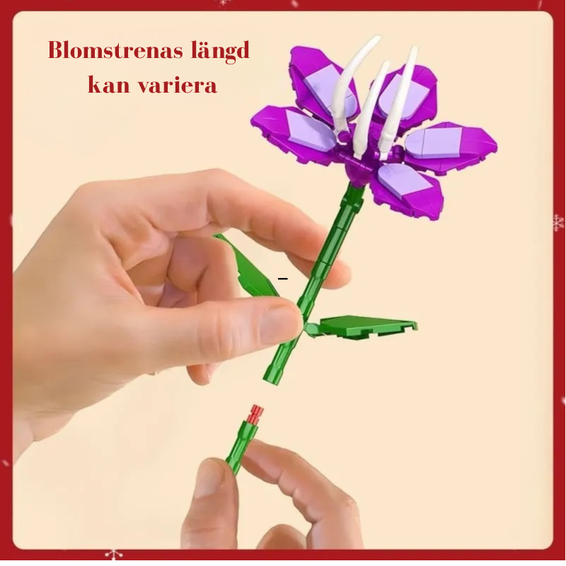 Julbukett Byggbox™ | Blombukett Adventskalender Byggklossar | Julräknare Blind Box